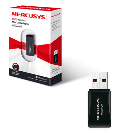 Mini Adaptador USB Wireless 300 Mbps Mercusys MW300UM 001