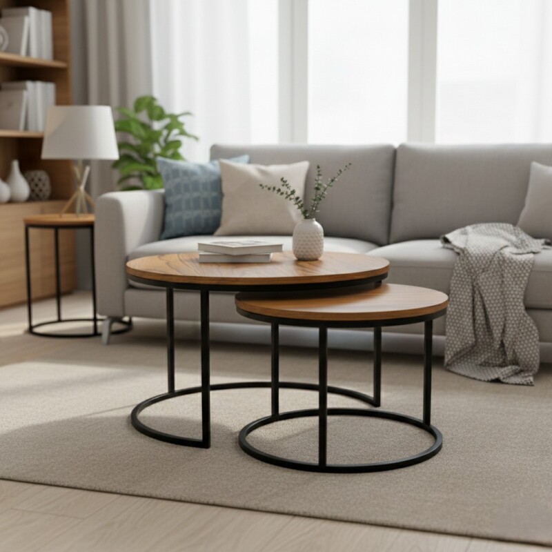 SET MESA CENTRO AF1 75CM + 55CM (CD) Unica