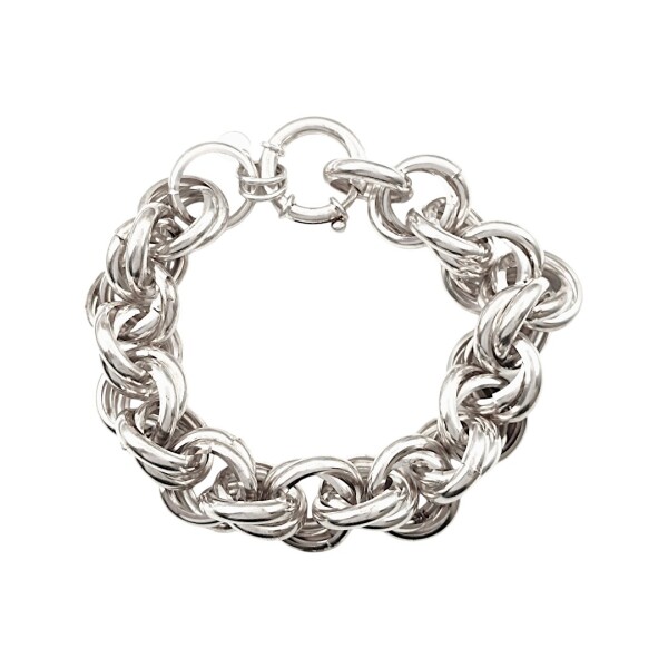 Pulsera Garibaldi doble aro-Plata 925-Sin piedra-PU3768 sinpiedra