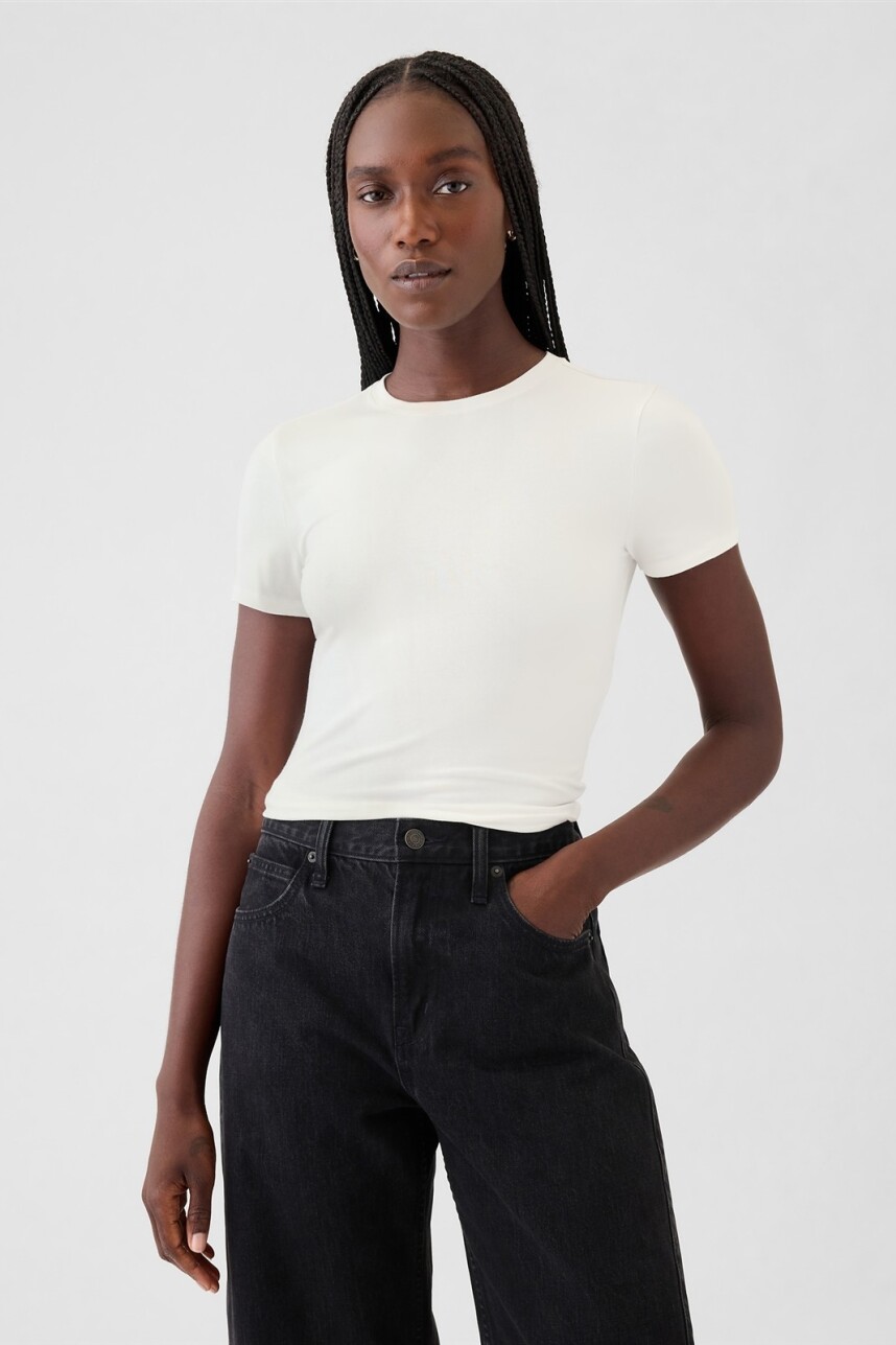 Remera Manga Corta Mujer New Off White