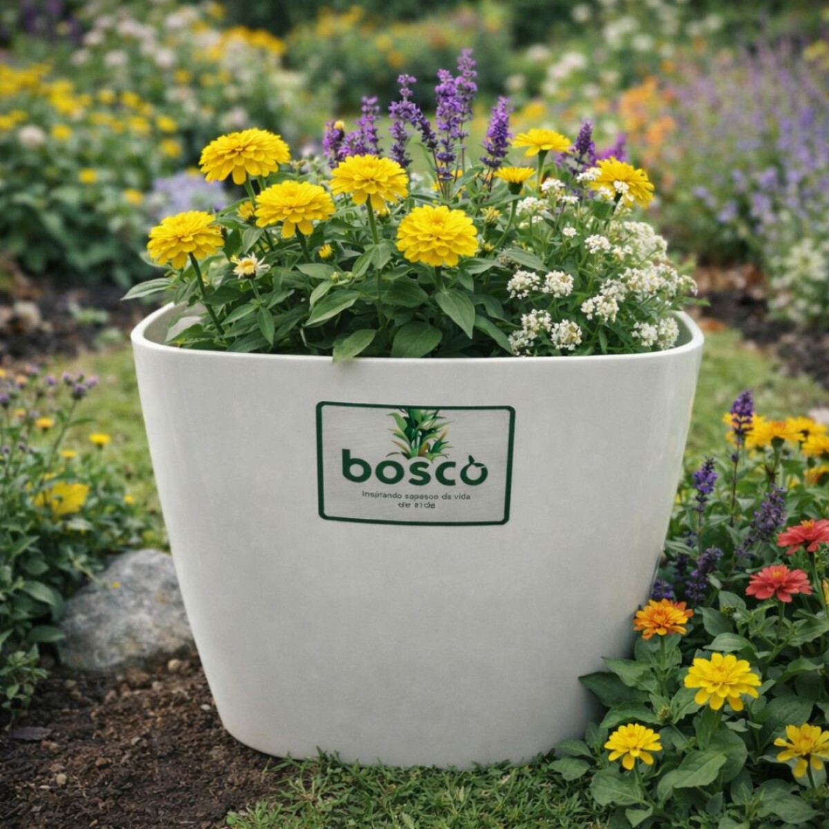 MACETA CUADRADA 24 CM UMBRA BLANCA 