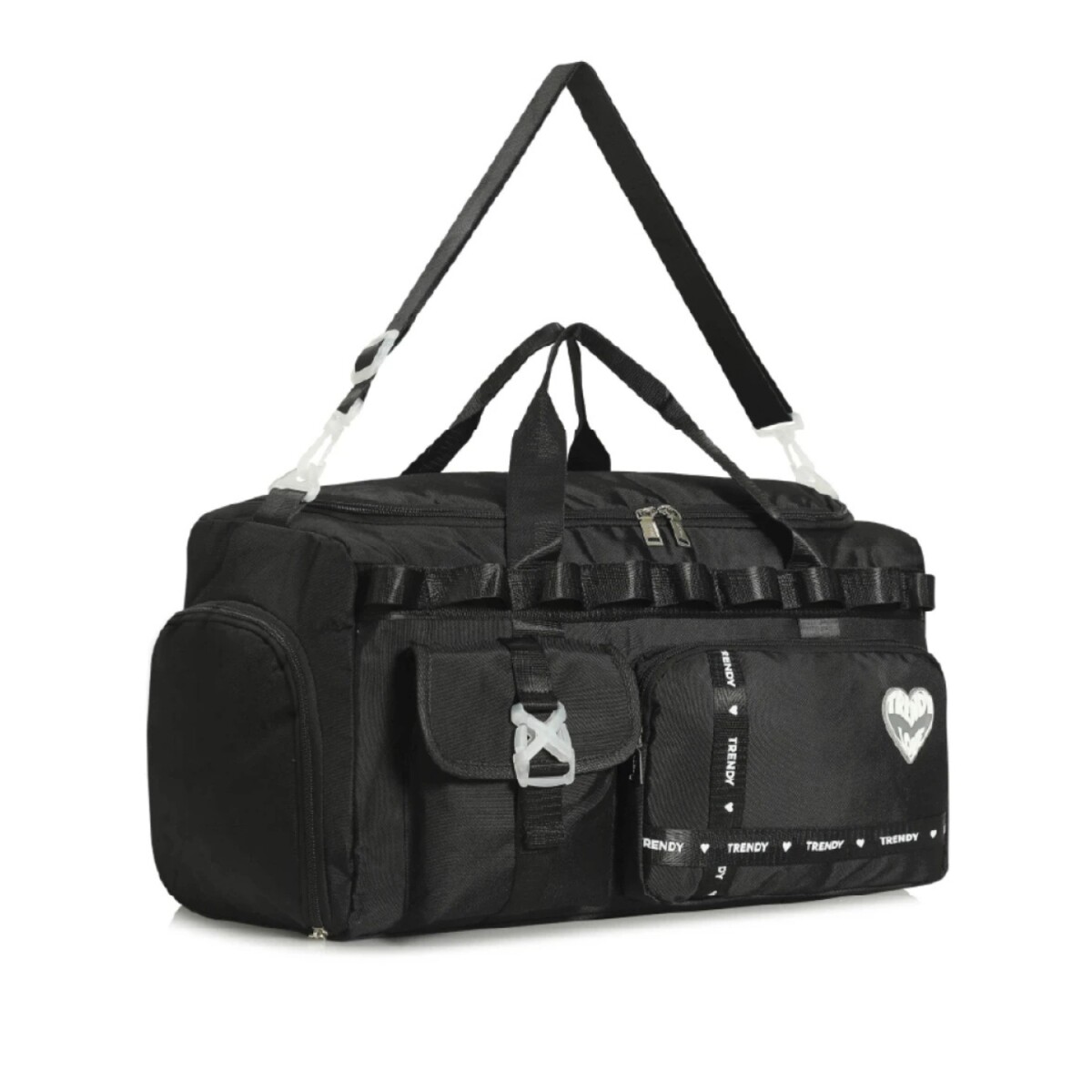 Bolso De Viaje Trendy Deportivo modelo Love - Negro 
