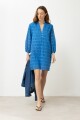 Vestido broderie cuello mao azul regata