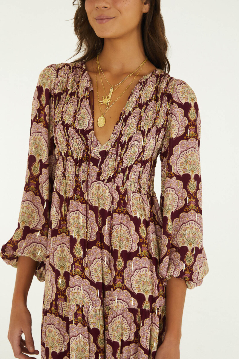VESTIDO LARGO Bordo