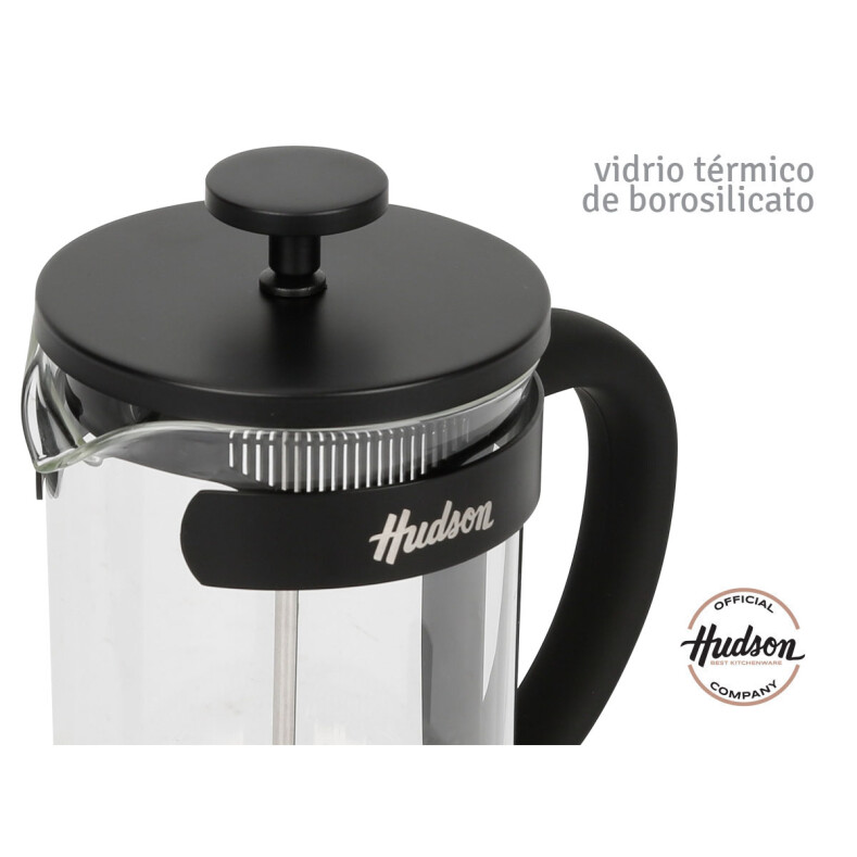 Cafetera Vidrio Acero Inoxidable Prensa Francesa 600ml Negra Cafetera Vidrio Acero Inoxidable Prensa Francesa 600ml Negra