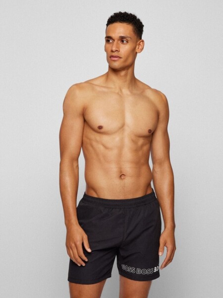 BOSS -Short de Baño, DOLPHIN Negro con Logo