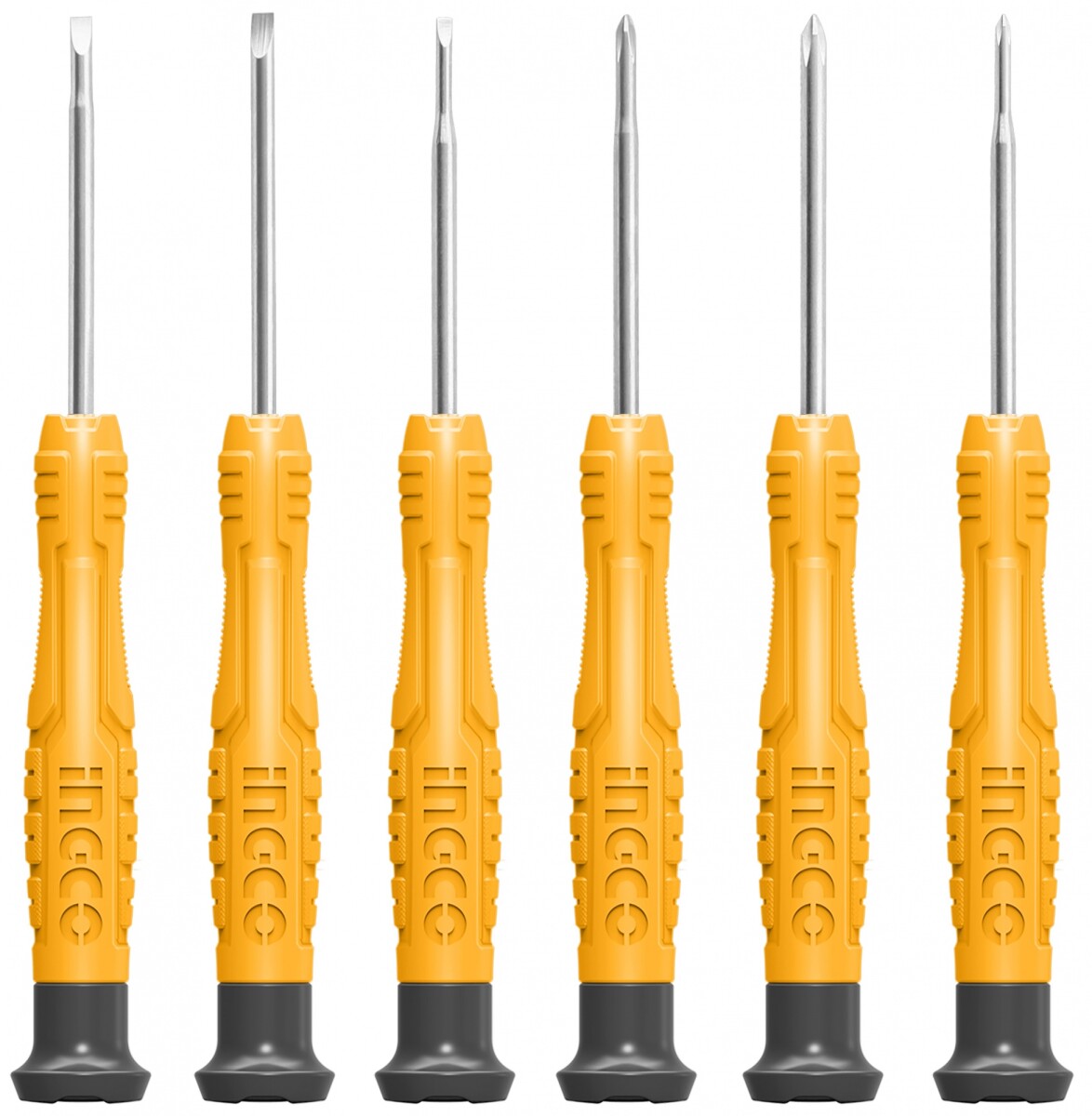 JUEGO DESTORNILLADORES PRECISION INGCO AMARILLOS HKSD0618 