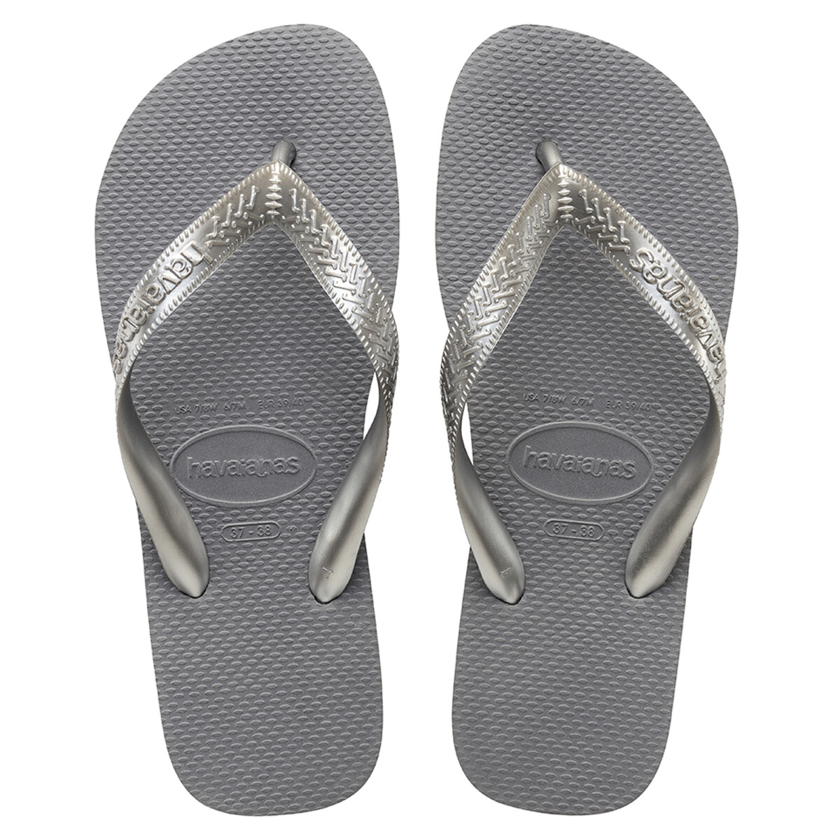 Ojotas Unisex Havaianas Top Havaianas - Gris Acero 