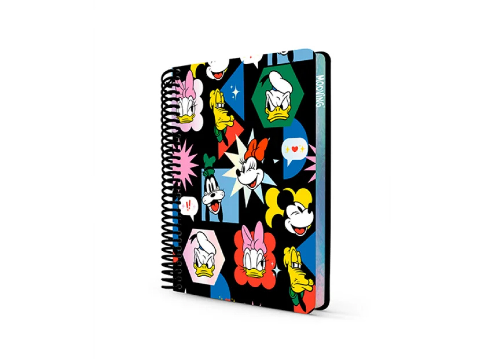 Cuaderno Mooving Premium 1/2 Oficio Mickey y sus Amigos - Fondo Negro 