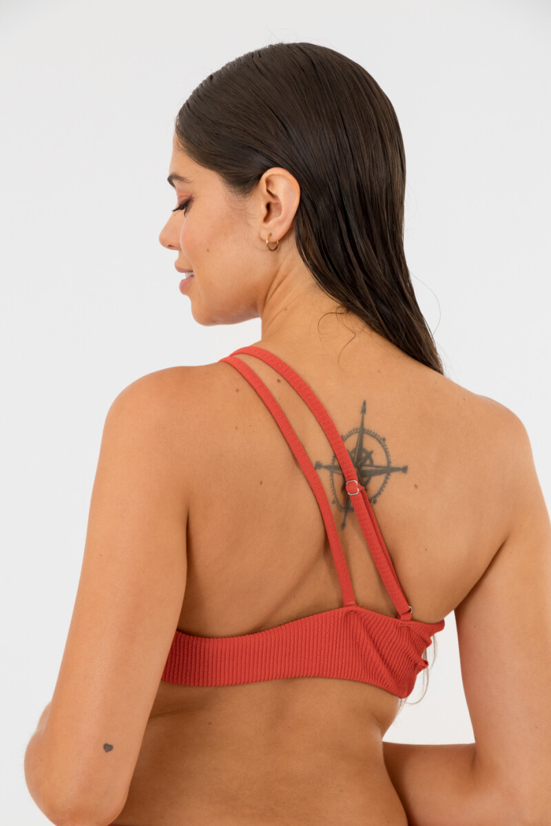 Top remi textura crepe Terracota