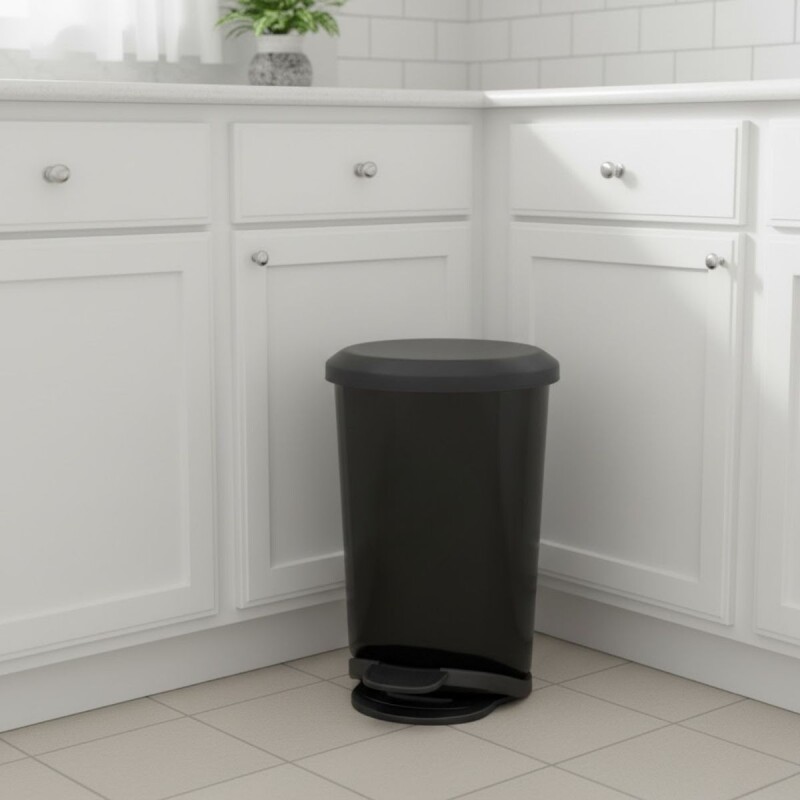 Tarro de residuos con pedal plástico 10 lts NEGRO