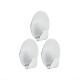 Gancho oval x3 metálico con adhesivo GRIS