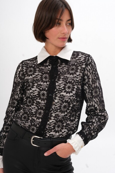 Camisa Dentelle Negro