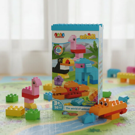 Bloques de Construcción JDLT Mundo Animal 50 Pzas Multicolor