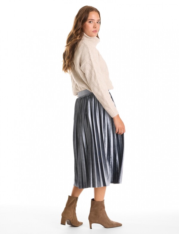 Falda Velvet GRIS AZULADO