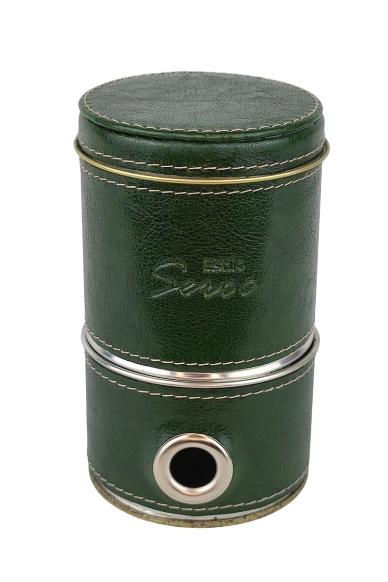 Yerbera forrada con dispensador verde