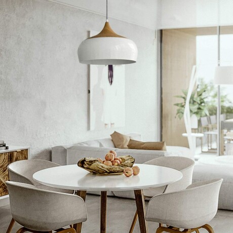 Campana estilo nórdico de aluminio y símil madera Blanca