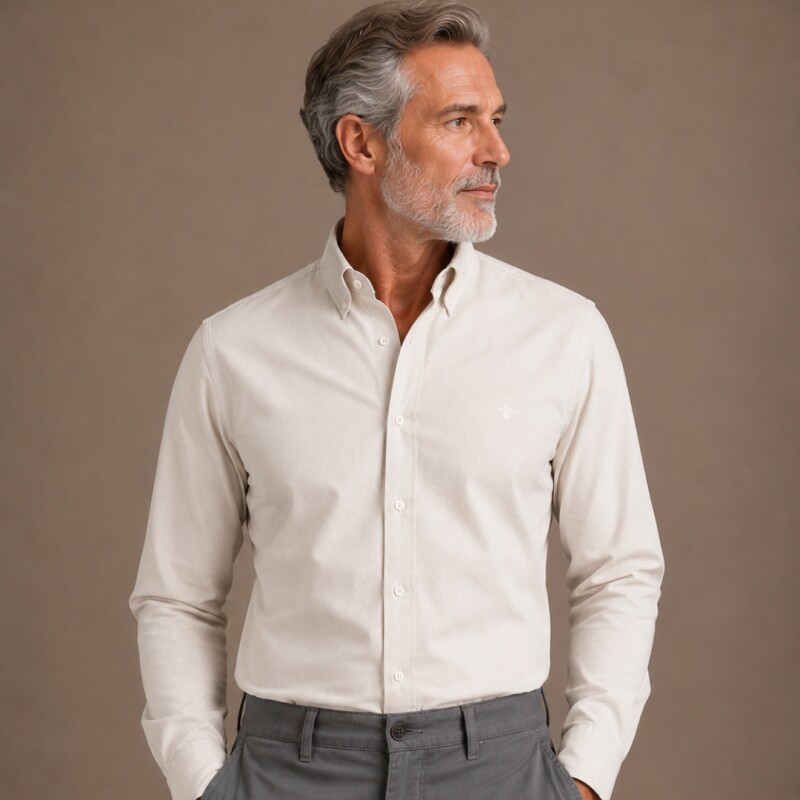 CAMISA OXFORD Beige