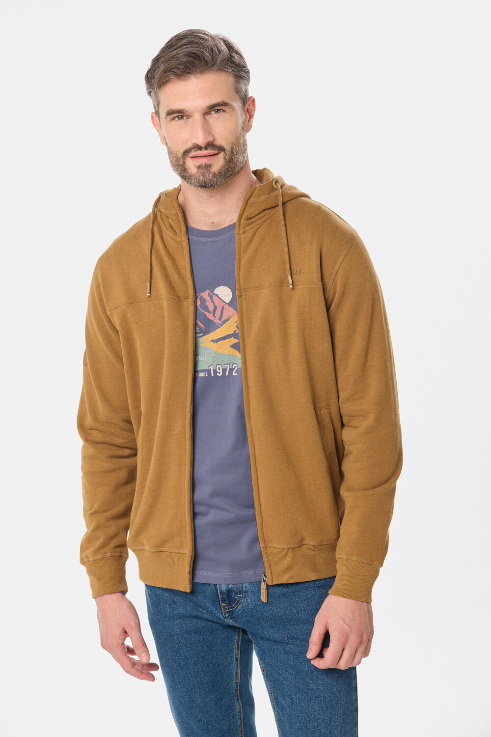 CANGURO CON CIERRE Y CAPUCHA Beige