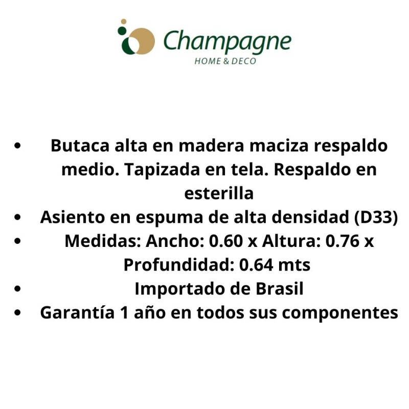 BANCO ALTO PARA BARRA - ESTERILLA - TAPIZADO TELA BEIGE BANCO ALTO PARA BARRA - ESTERILLA - TAPIZADO TELA BEIGE