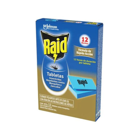 Tabletas Antimosquitos Raid 12 Unidades Tabletas Antimosquitos Raid 12 Unidades