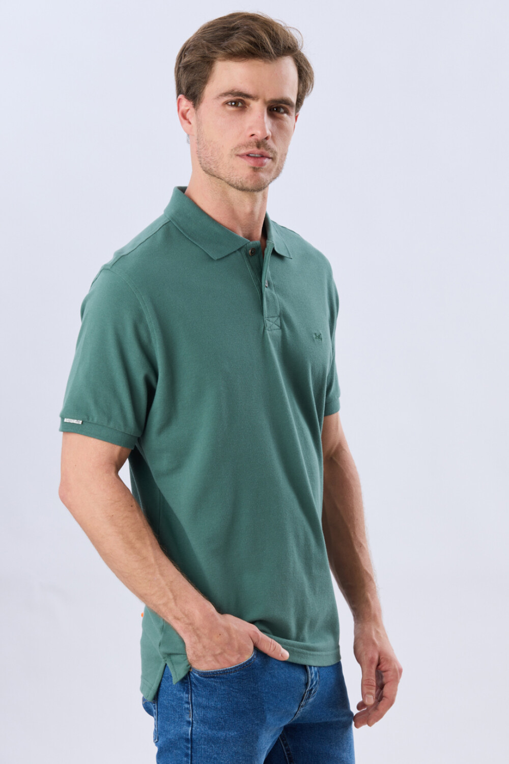 REMERA POLO LISA PIQUÉ Verde Oscuro