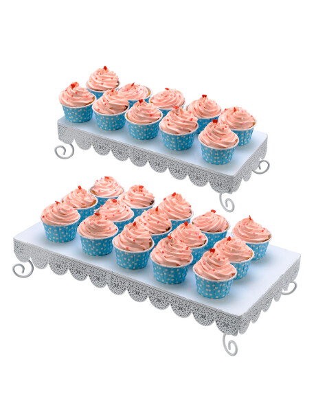 SOPORTE PARA CUPCAKE 37X17X8/45X25X8CM METAL BLANCO SOPORTE PARA CUPCAKE 37X17X8/45X25X8CM METAL BLANCO