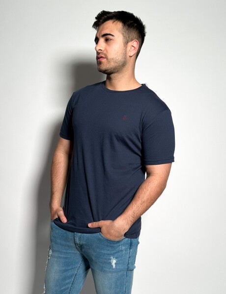 Remera lisa manga corta Timo Azul