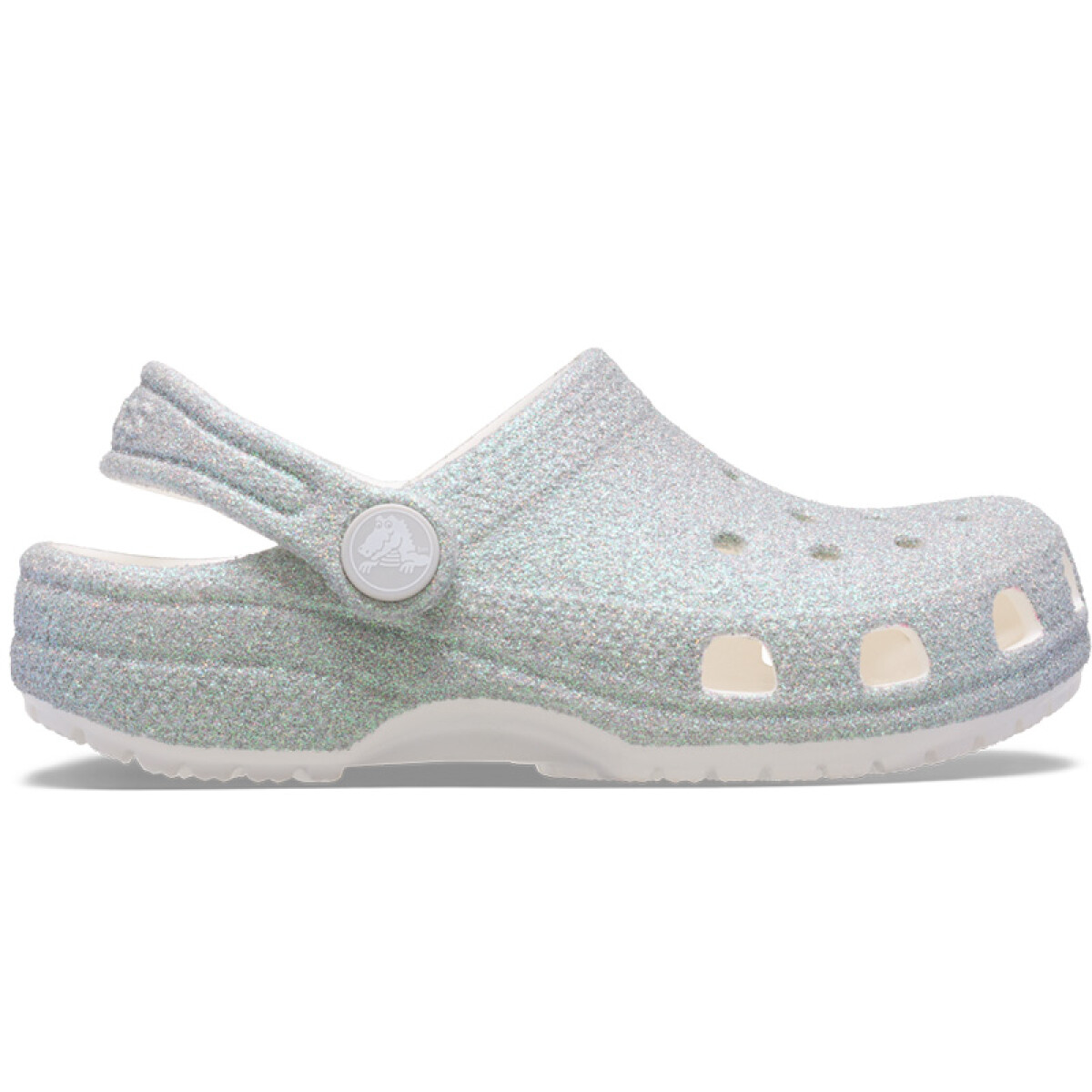 Classic Clog Iridescent Glitter - Blanco 