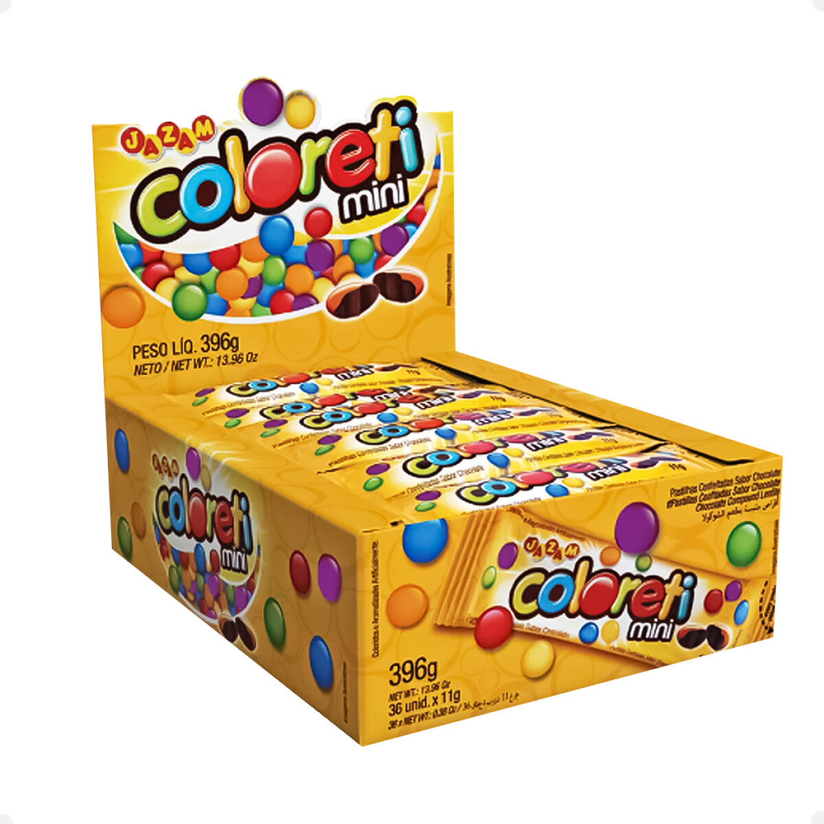 Golosinas Confites Coloreti 11 Grs X 36 Unidades 