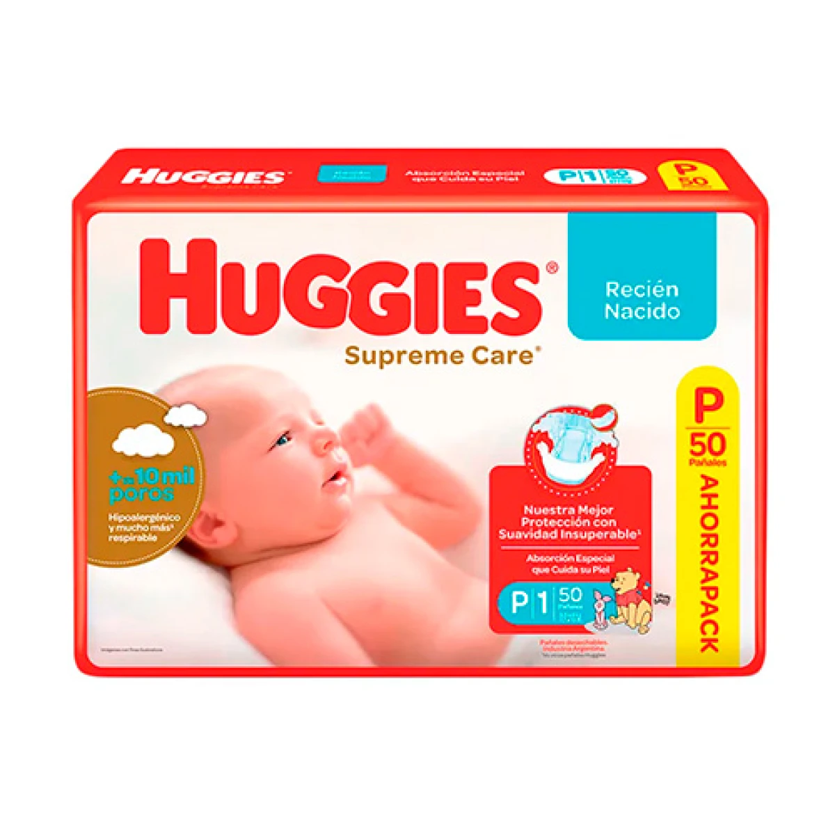 Pañales Huggies Supreme Natural Care P 50 Unidades 