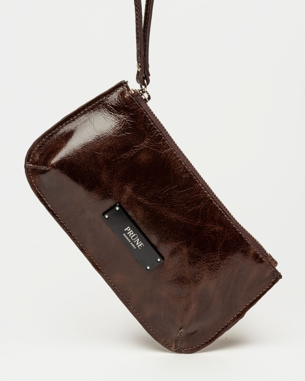 Porta cosméticos Sarah en cuero liso Marron