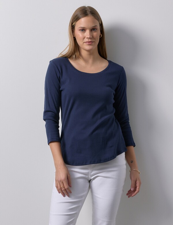 Remera Algodon Basica AZUL