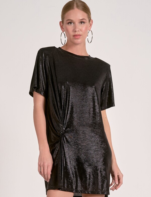 Vestido Satinado Nudo NEGRO