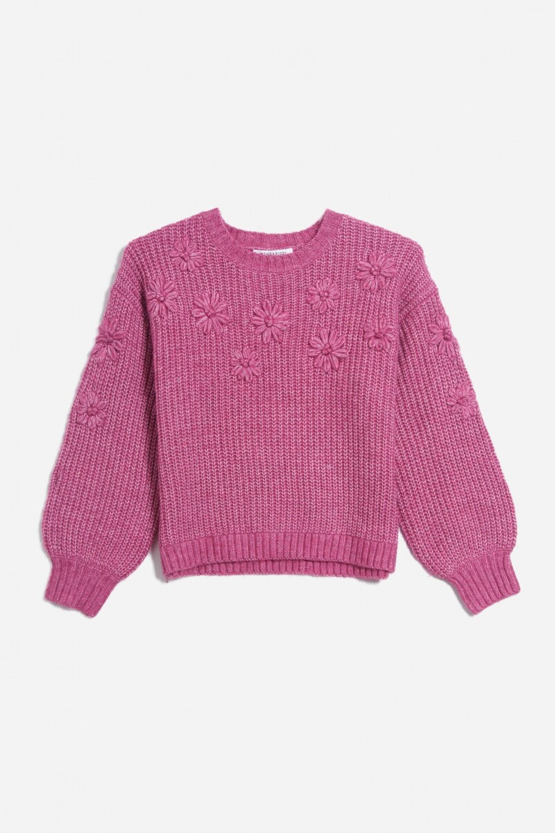 Sweater con flores - Rosa 