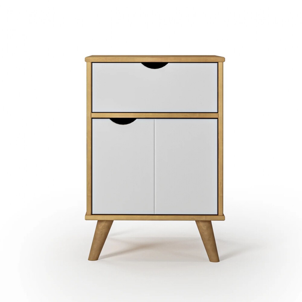 Mesa de luz 1 Cajón 1 Puerta - Linea Dublín Blanco