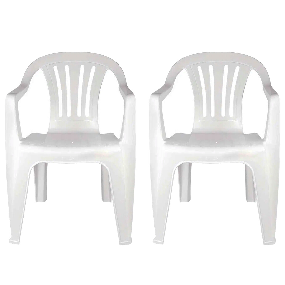 Set x2 Sillas Bela Vista con apoya brazos - BLANCO 