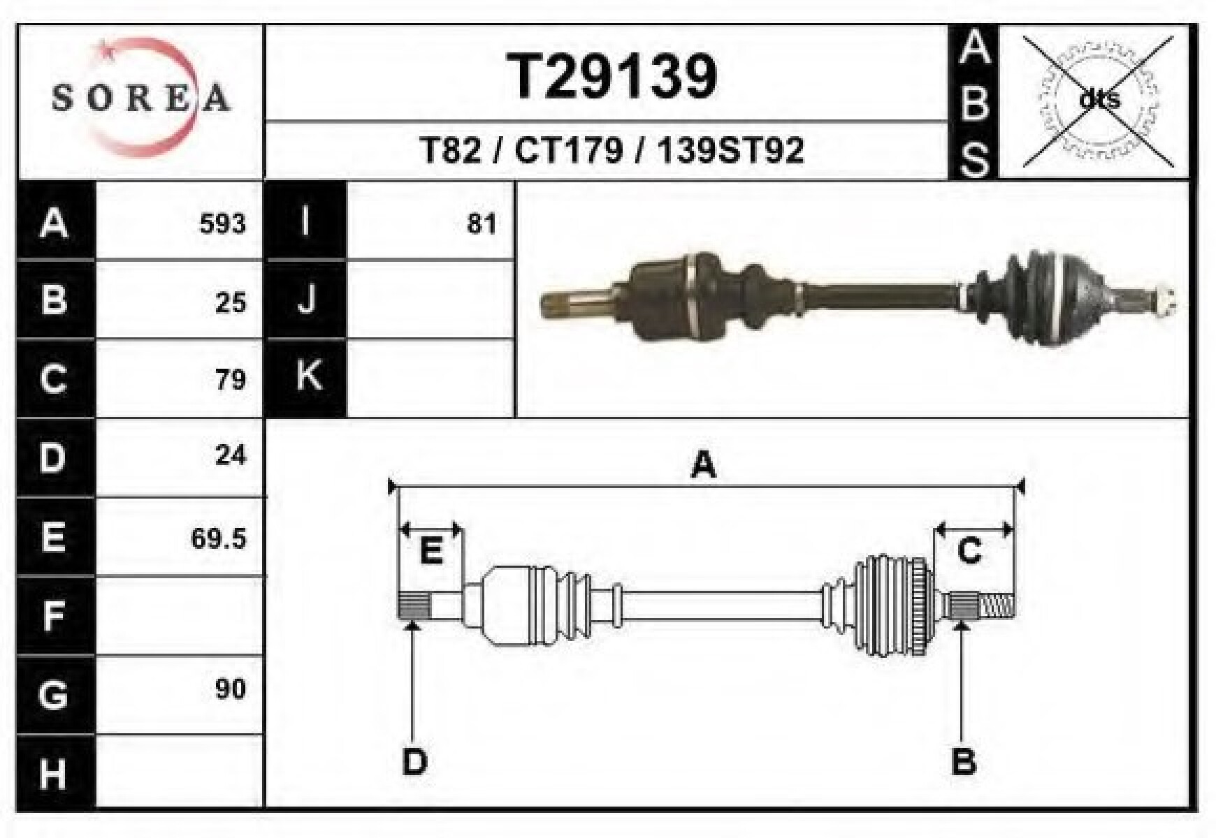 SEMIEJES CITROEN - PEUGEOT BX ZX 1.6 1.8N 1.9D IZQ (25-24-593) NAKAMURA 