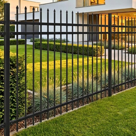 Cerco Reja Perimetral Seguridad Hierro Panel 2,40m x 1,80m Color Negro