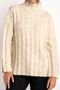 Polera Texturada Bouttonne Beige Melange