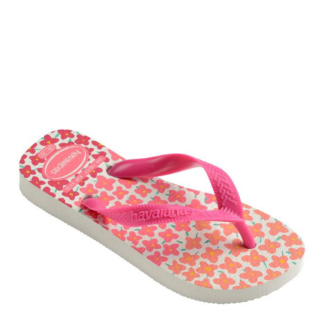 Sandalias Infantiles Havaianas Hav.Kids Flores Blanco - Rosado - Fucsia