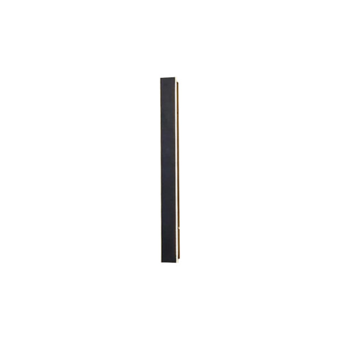 Aplique pared rect negro luz indir 9W cálida IP65 ZU0332