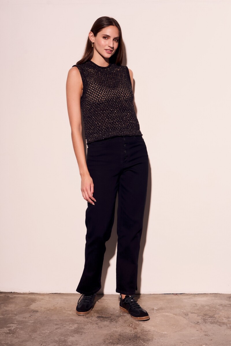 Top Calados Lurex Negro