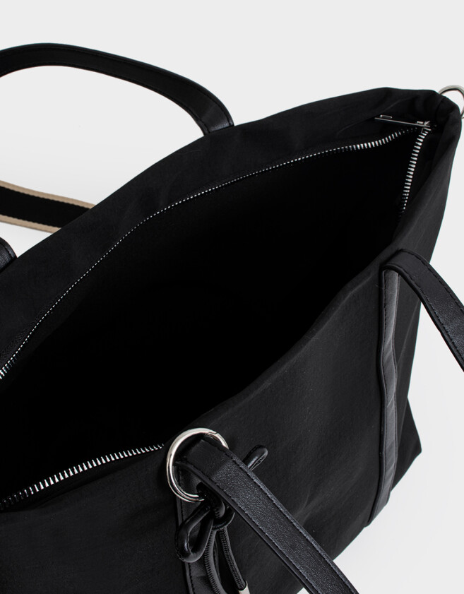 Shopper Clasico Cartera Shopper Con Correa - Negro
