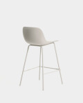 Taburete Altea beige y patas de acero con acabado beige 65 cm