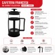 Cafetera francesa de vidrio y plástico 800 ml NEGRO