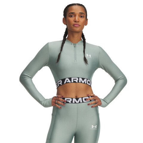 HeatGear Rib Zip LS-GRN GRN-348