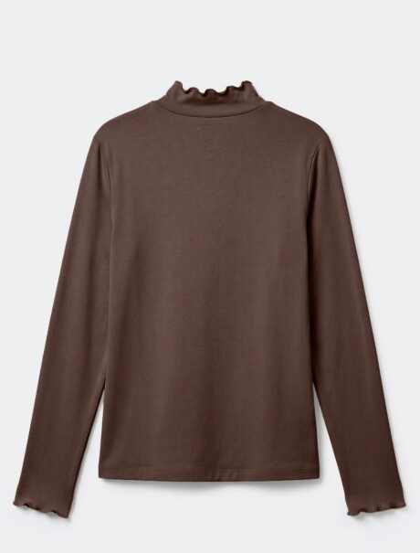 CAMISETA CUELLO ALTO - MARRÓN MARRÓN