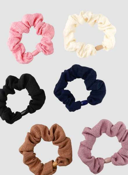 Pack x6 scrunchies pastel Variante unica