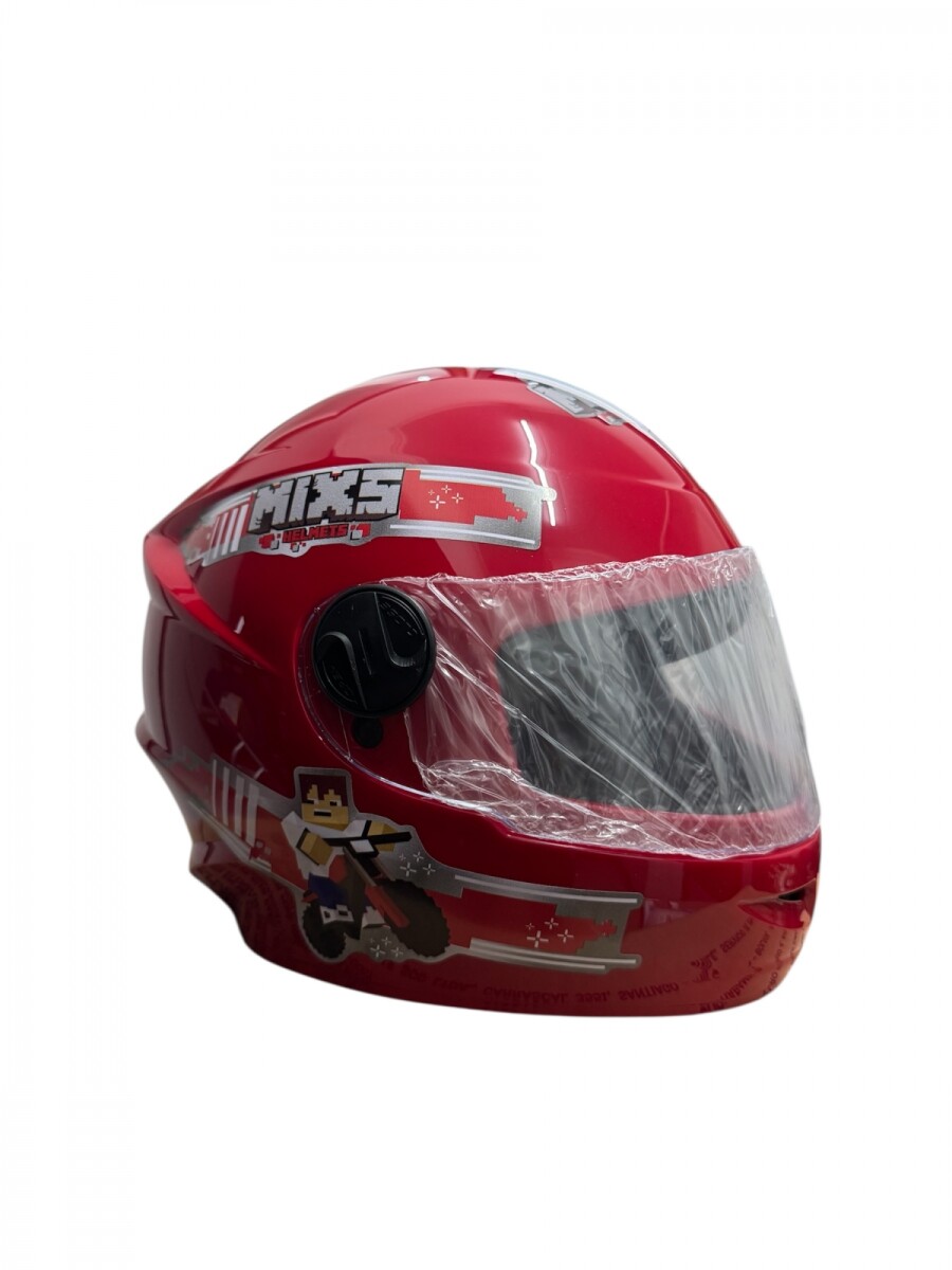 CASCO INTEGRAL NIÑO MIXS BLOCKS - ROJO 